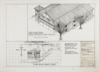 Architectural drawings, Proposed Extension to Boatshed for Melbourne University Sports Union