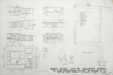 Architectural drawings, Sample House, Lot 36, Hillcrest Estate