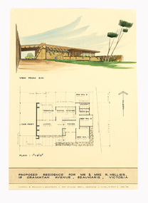 Architectural drawings, Proposed residence for Mr. & Mrs. R. Hellier, 19 Gramatan Avenue, Beaumaris, Victoria
