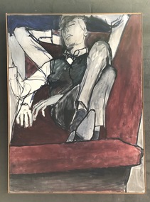 Painting, Tony Woods, Man on Sofa, 1967
