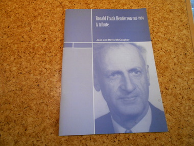 Book, Jean and Davis McCaughey, Ronald Frank Henderson: A Tribute, 1997