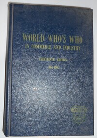 Book, Marquis, World Who's Who in Commerce & Industry, 1963