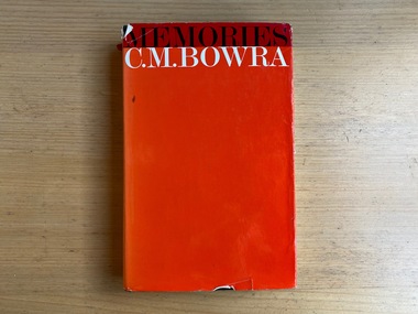 Book, C.M. Bowra, Memories, 1966