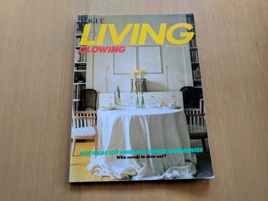 Magazine, Vogue Living, "Glowing" Vogue Living Australia Vol. XVII, No. 5, Whole No. 92, 1984