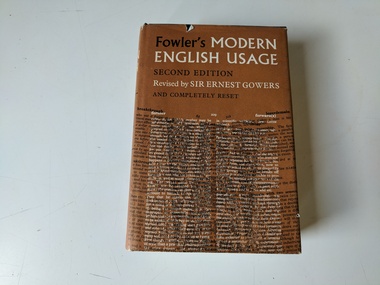 Book, H.W. Fowler, A Dictionary of Modern English Usage, 1965