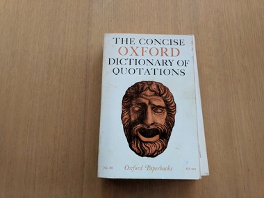 Book, Oxford University Press, The Concise Oxford Dictionary of Quotations, 1964