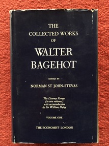 Book, Norman St John-Stevas, The Collected Works of Walter Bagehot. The Literary Essays (in two volumes). Volume One, 1968