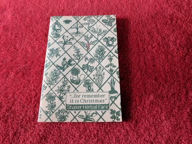 Book, Martha Boice, "...for remember it is Christmas" Shaker Herbal Fare, 1989