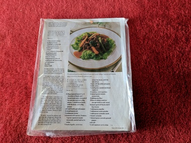 Magazine, Vogue, Vogue Living Recipes 1989 + Age recipe, 1989