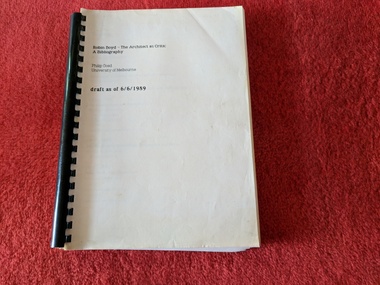 Book, Philip Goad, Robin Boyd - The Architect as Critic: A Bibliography, 1989