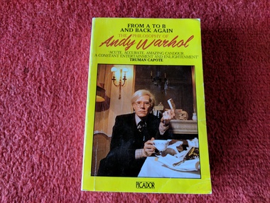 Book, Andy Warhol, From A to B and Back Again. The Philosophy of Andy Warhol, 1975