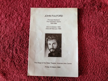 Book, Moffatt Oxenbould, John Fulford: Principal Baritone The Australian Opera 1979-1989, 1990