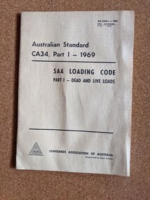 Book, Standards Association of Australia, Australian Standard CA34, Part 1 - 1969: SAA Loading Code Part 1 - Dead and Live Loads, 1971