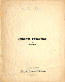 Article, Robin Boyd, Under Tension, Nov 1963