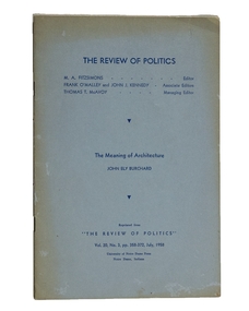 Booklet, John Ely Burchard, The Meaning of Architecture, 1958