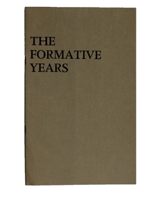 Booklet, The Formative Years 1940-1945, 1961
