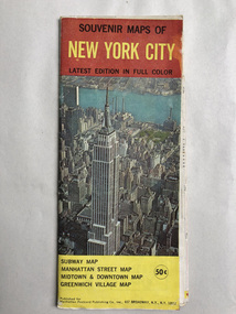 Map, Manhattan Postcard Publishing Co, Souvenir Maps of New York City