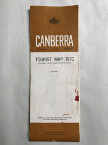 Map, Universal Business Directories, Canberra Tourist Map, 1970