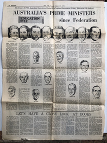 Newspaper - Clipping, The Age, Australia's Prime Ministers since Federation, 17.08.1971