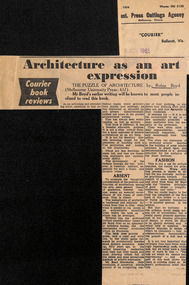 Newspaper - Clipping, Courier (Ballarat, Victoria, Architecture as an art expression, 06.11.1965