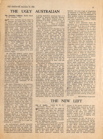 Newspaper - Clipping, Desmond O'Grady, The Ugly Australian, 24.12.1960
