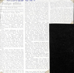 Newspaper - Clipping, Philip Cox, Design ethics, 1970