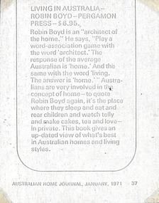 Magazine - Clipping, Australian Home Journal, Living in Australia, Jan-71