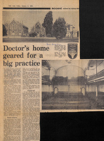 Newspaper - Clipping, The Age, Doctor's home geared for a big practice, 5-Jan-73