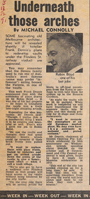 Newspaper - Clipping, Michael Connolly, Underneath those arches, 18-Dec-71