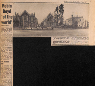 Newspaper - Clipping, The Sun, Robin Boyd 'of the world', 19.10.1971