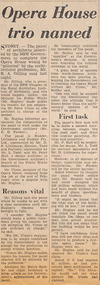 Newspaper - Clipping, Opera House trio named