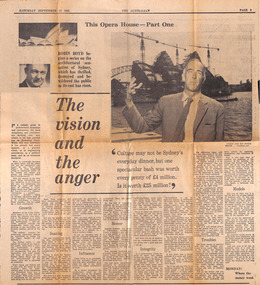 Newspaper - Clipping, Robin Boyd, This Opera House - Part One: 'The vision and the anger', 18.9.1965