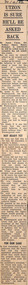 Newspaper - Clipping, ‘Utzon is sure he will be asked back’, 30.4.1966