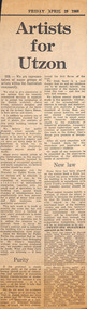 Newspaper - Clipping, Open Letter: ‘Artists for Utzon’, 29.4.1966