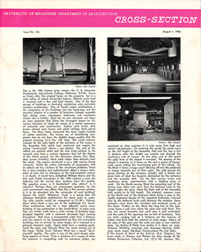 Journal, University of Melbourne Department of Architecture, Cross-Section, Issue 166, Aug. 1966