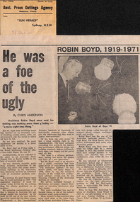 Newspaper - Clipping, Chris Anderson, He was a foe of the ugly, 17.10.1971