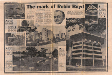 Newspaper - Clipping, Keith Dunstan, The mark of Robin Boyd, 19.10.1971