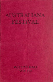 Booklet, Australiana Festival, 1967