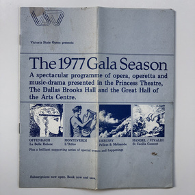 Pamphlet, Victorian State Opera, 1977