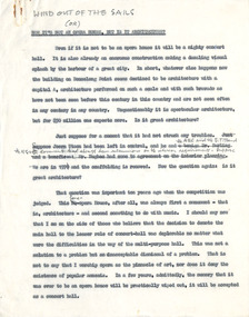 Document - Manuscript, Robin Boyd, Now It’s Not An Opera House, But Is It Architecture? Or (Wind Out of the Sails)