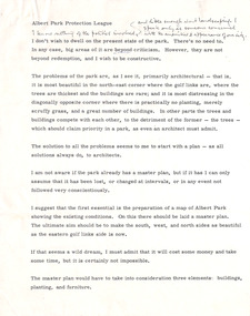 Document - Manuscript, Robin Boyd, Albert Park Protection League