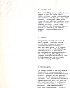 Document - Manuscript, Robin Boyd, (captions) "In the Future"