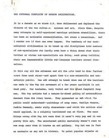 Document - Manuscript, Robin Boyd, The Internal Conflicts of Modern Architecture