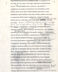 Document - Manuscript, Robin Boyd, ("by managing to be art…")