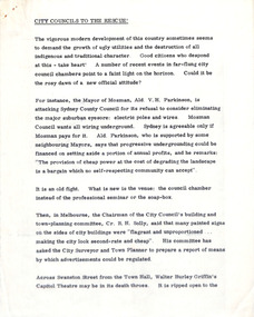 Document - Manuscript, Robin Boyd, City Councils to the Rescue