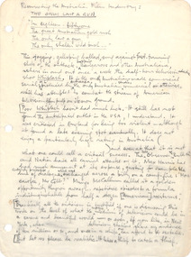 Document - Manuscript, Robin Boyd, Resurrecting the Australian Film Industry: The only law a gun