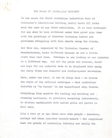 Document - Manuscript, Robin Boyd, Two faces of Australian Industry, 1965
