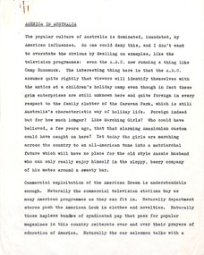 Document - Manuscript, Robin Boyd, America in Australia