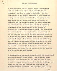 Document - Manuscript, Robin Boyd, The New Architecture, c. 1963