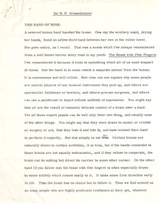Document - Manuscript, Robin Boyd, This Hand of Mine. For H P Schoenheimer